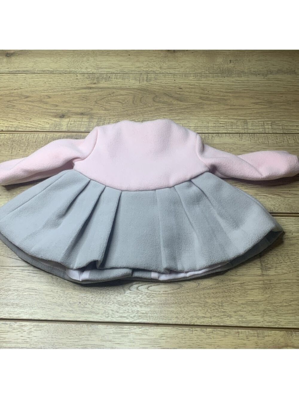 Tahari Baby Pink & Gray Full Length Pleated Coat Size 0-3 months - Picture 5 of 5